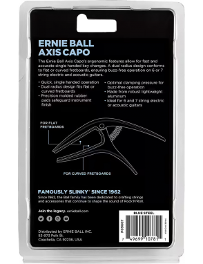 Ernie Ball® 9607 Cejillos Axis Capo Blue Steel