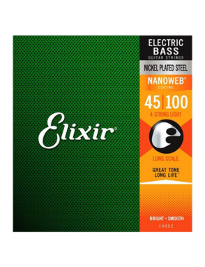 Elixir® 14052 45-100 NANOWEB® Cuerdas Bajo Eléctrico Recubiertas Light Medium Nickel Plated Steel