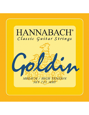 HANNABACH® 725 Goldin Cuerdas Guitarra Clásica Súper Carbono Tensión Media Alta