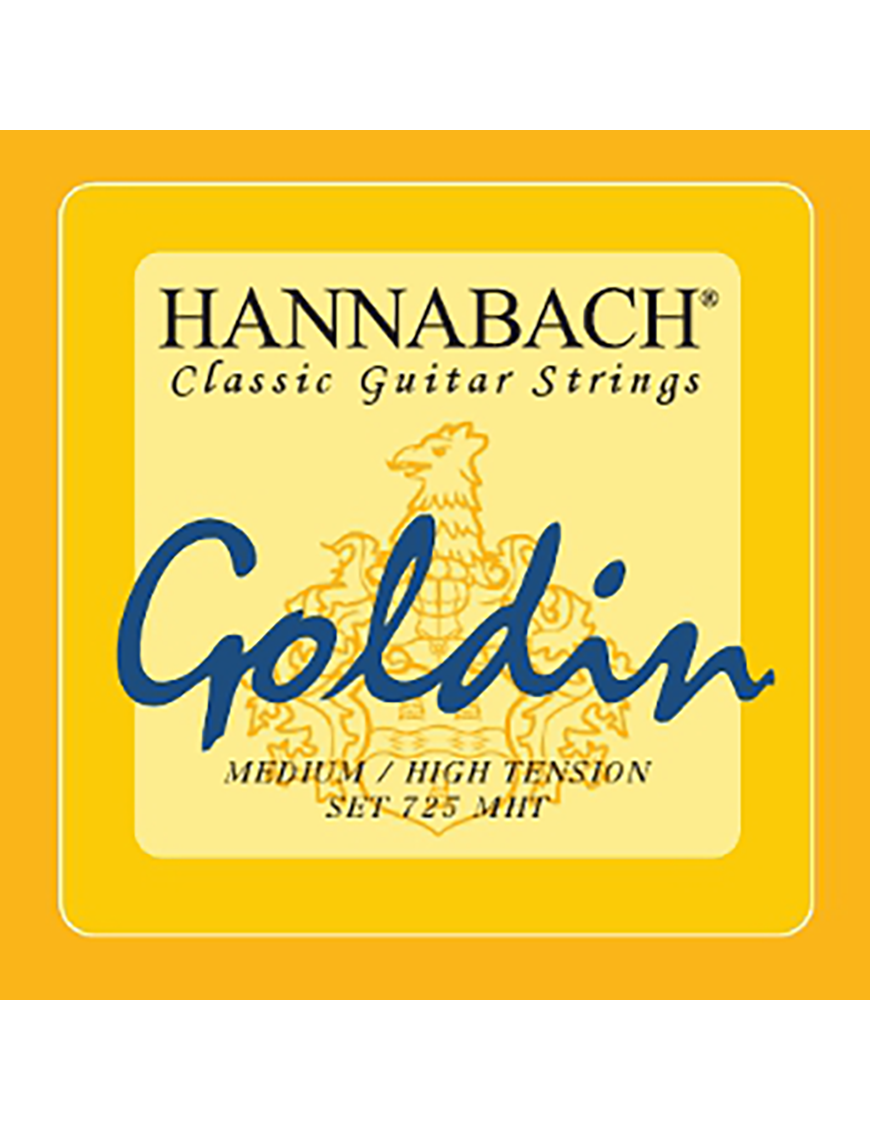 HANNABACH® 725 Goldin Cuerdas Guitarra Clásica Súper Carbono Tensión Media Alta