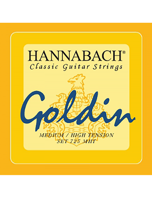 HANNABACH® 725 Goldin Cuerdas Guitarra Clásica Súper Carbono Tensión Media Alta