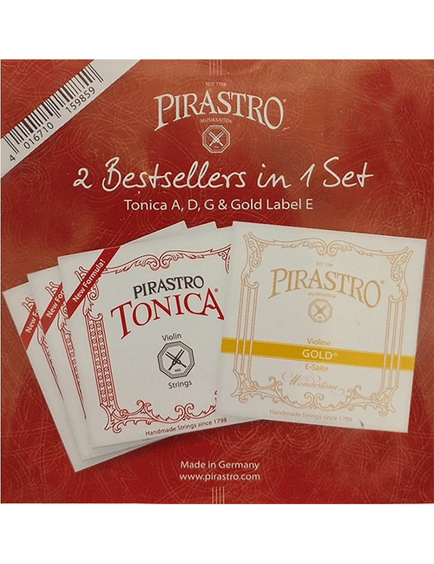 PIRASTRO® TONICA® Cuerdas Violín Set 4/4 Mi Gold Ball