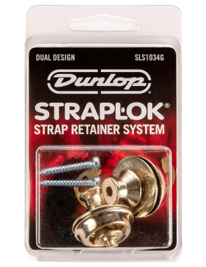 Dunlop® SLS1034G Seguro Correa Straplok® Dual Design Gold 24KT