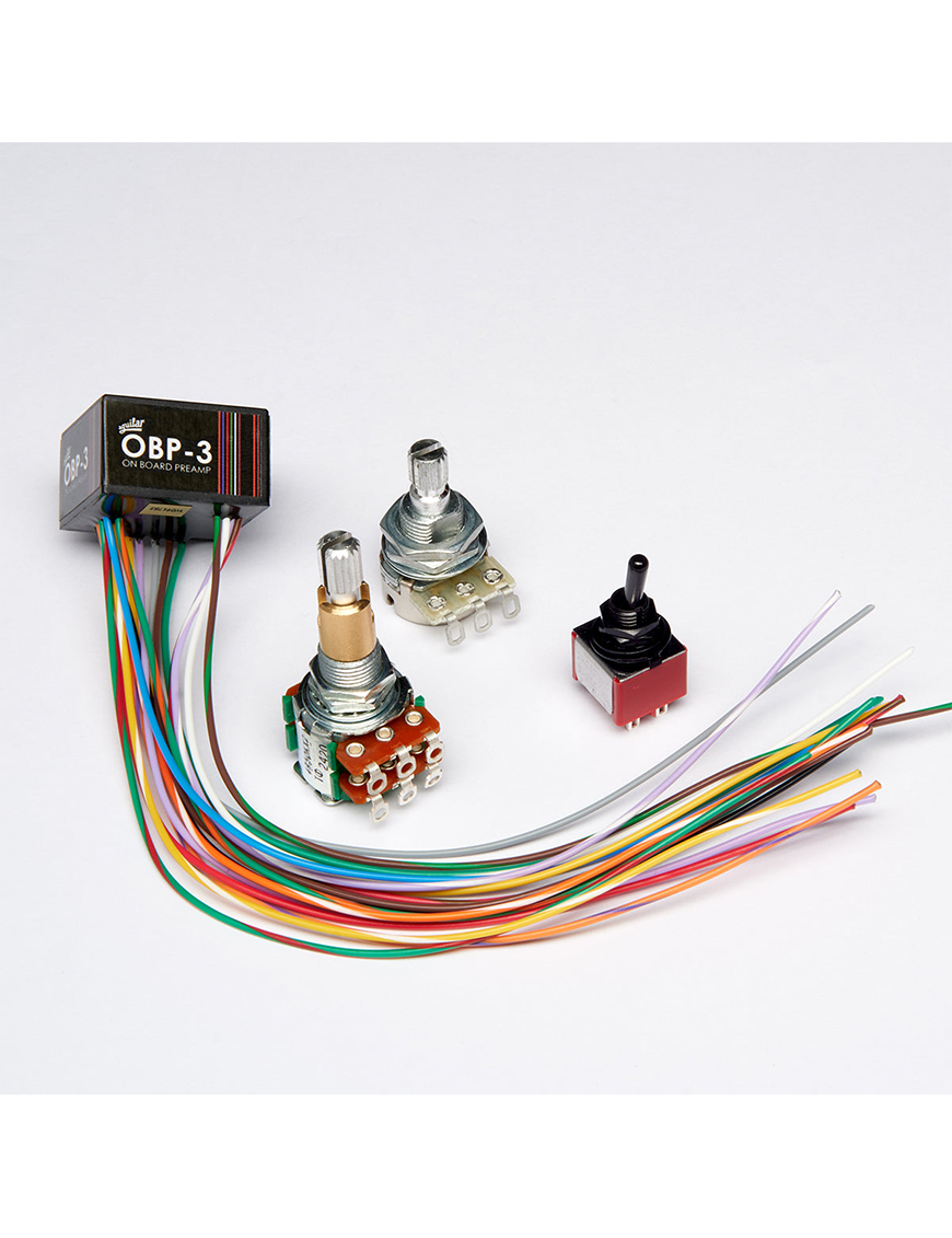 Aguilar® OBP-3SK Preamp Bajo Onboard Potenciómetros: 1 Treble/Bass Stack 1 Mid 1 Mini Switch