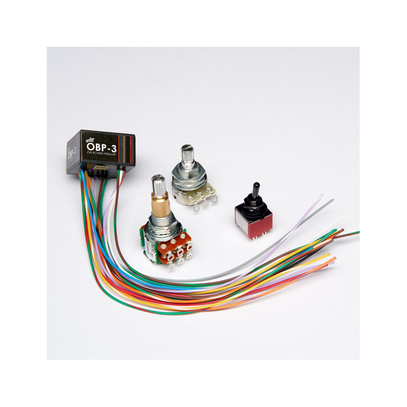 Aguilar® OBP-3SK Preamp Bajo Onboard Potenciómetros: 1 Treble/Bass Stack 1 Mid 1 Mini Switch