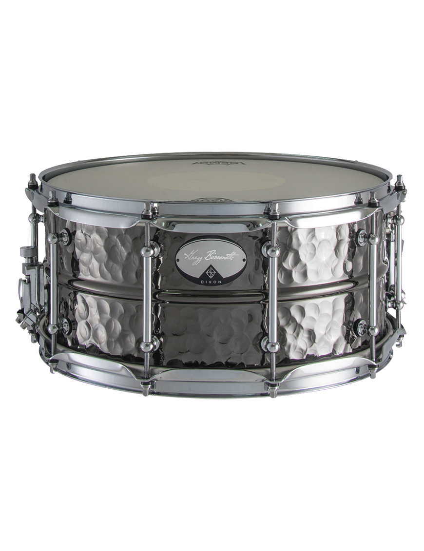 Dixon Artisan Gregg Bissonette Signature Caja Batería 14x6.5" Hammered Black Nickel Plated