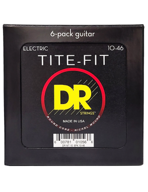 DR TITE-FIT™ 10-46 6Pack Cuerdas Guitarra Eléctrica Medium