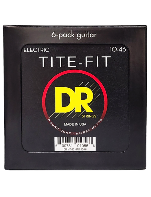 DR TITE-FIT™ 10-46 6Pack Cuerdas Guitarra Eléctrica Medium