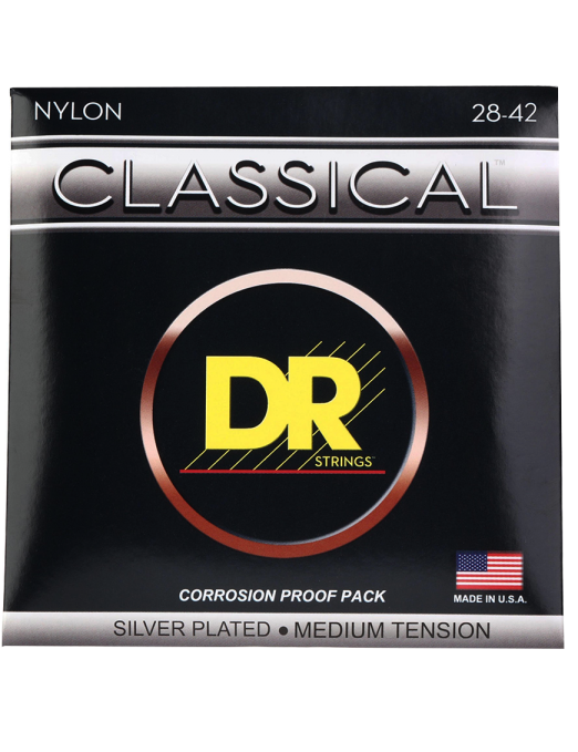 DR Cuerdas CN-M Guitarra Clásica Nylon CLASSICAL Tensión Media 28-42