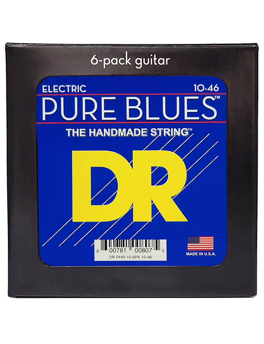 DR PURE BLUES™ 10-46 6Pack Cuerdas Guitarra Eléctrica Medium