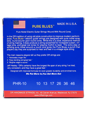 DR PURE BLUES™ 10-46 3Pack Cuerdas Guitarra Eléctrica Medium