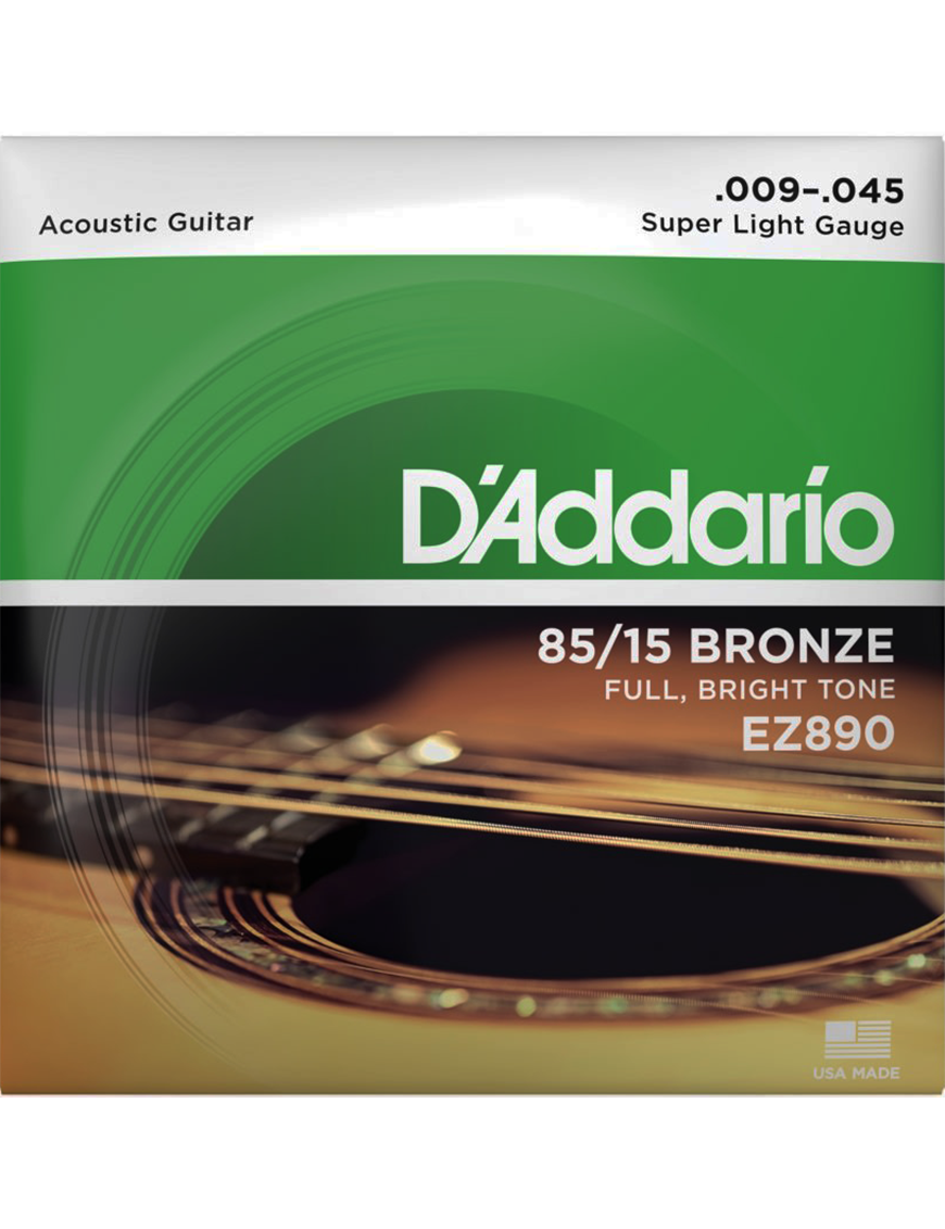 D'Addario EZ890 9-45 Cuerdas Guitarra Acústica 85/15 Bronze