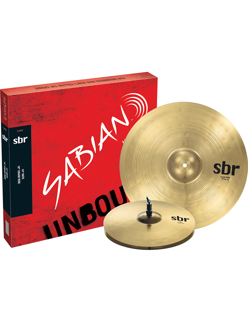 SABIAN® SBR5002 Set Platillos SBR Pack: Hi-Hat 14" Crash/Ride 18"