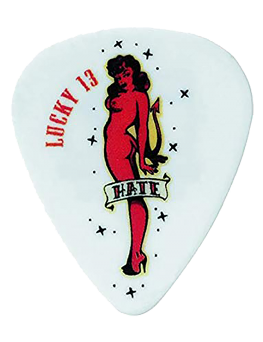 Dunlop® Lucky 13 Uñetas Tortex® 08 Hate Girl Calibre: .73mm | Bolsa: 24 Unidades Dunlop® Lucky 13 Uñetas Tortex® 08 Hate Girl Calibre: .73mm | Bolsa: 24 Unidades