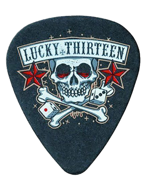 Dunlop® Lucky 13 Uñetas Tortex® 11 Skull Dice Calibre: .73mm | Bolsa: 24 Unidades