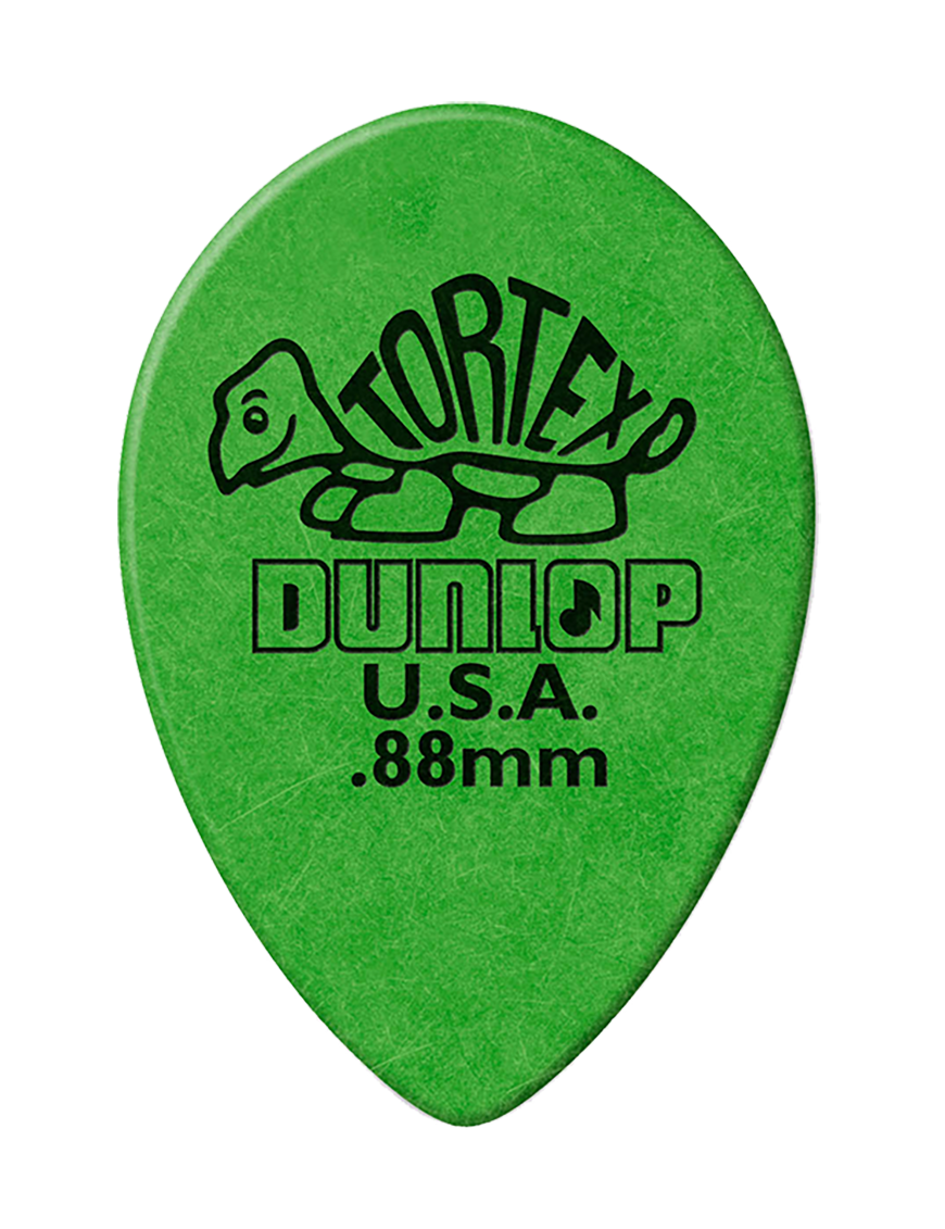 Dunlop® 423 Tortex® Small TearDrop Uñetas Calibre: .88mm Verde | 12 Unidades
