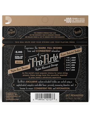 D'Addario EJ46 Cuerdas Guitarra Clásica Nylon Pro Arté Tensión Fuerte 28.5-44