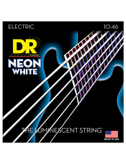 DR NEON™ WHITE 10-46 Cuerdas Guitarra Eléctrica | Blanco