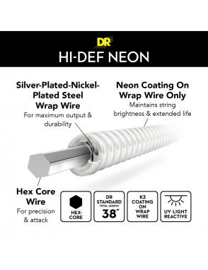 DR NEON™ WHITE 10-46 Cuerdas Guitarra Eléctrica | Blanco