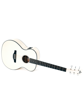 Sigma® GM-1E Glitter Guitarra Grand OM Electroacústica Fishman® | White/Silver