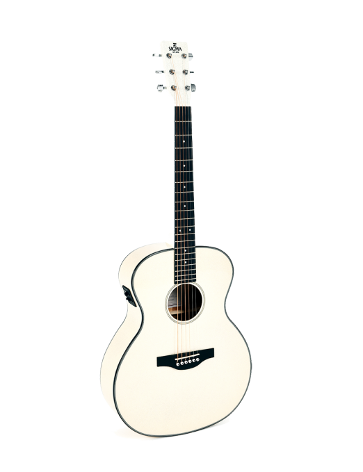 Sigma® GM-1E Glitter Guitarra Grand OM Electroacústica Fishman® | White/Silver Sigma® GM-1E Glitter Guitarra Grand OM Electroacústica Fishman® | White/Silver
