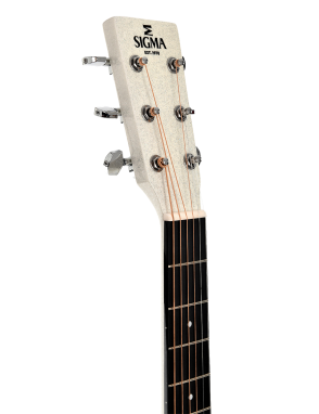 Sigma® GM-1E Glitter Guitarra Grand OM Electroacústica Fishman® | White/Silver
