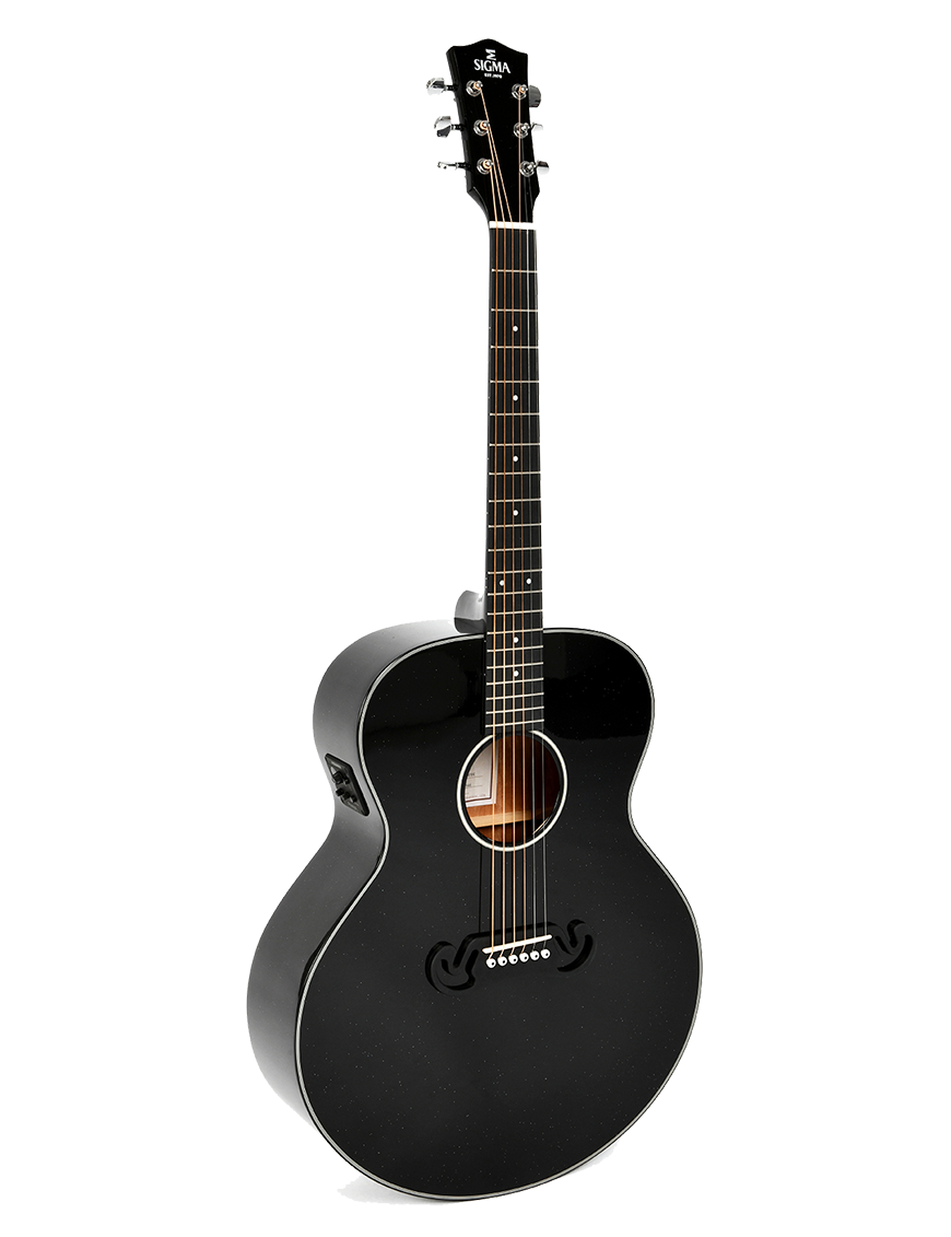 Sigma® GM-1E Glitter Guitarra Grand Jumbo Electroacústica Fishman® | Black