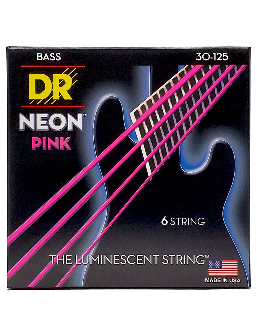 DR NEON™ Pink 30-125 Cuerdas Bajo Eléctrico 5 Cuerdas Medium | Rosado