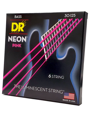 DR NEON™ Pink 30-125 Cuerdas Bajo Eléctrico 5 Cuerdas Medium | Rosado
