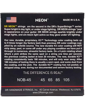 DR NEON™ Orange 45-105 Cuerdas Bajo Eléctrico Medium | Naranjo