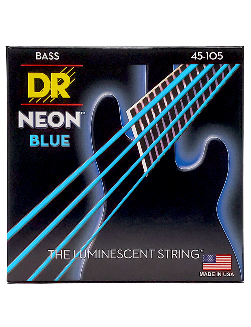 DR HI-DEF NEON™ Blue 45-105 Cuerdas Bajo Eléctrico Medium | Azul