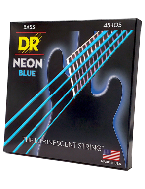 DR HI-DEF NEON™ Blue 45-105 Cuerdas Bajo Eléctrico Medium | Azul