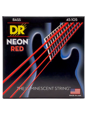 DR HI-DEF NEON™ Red 45-105 Cuerdas Bajo Eléctrico Medium | Rojo