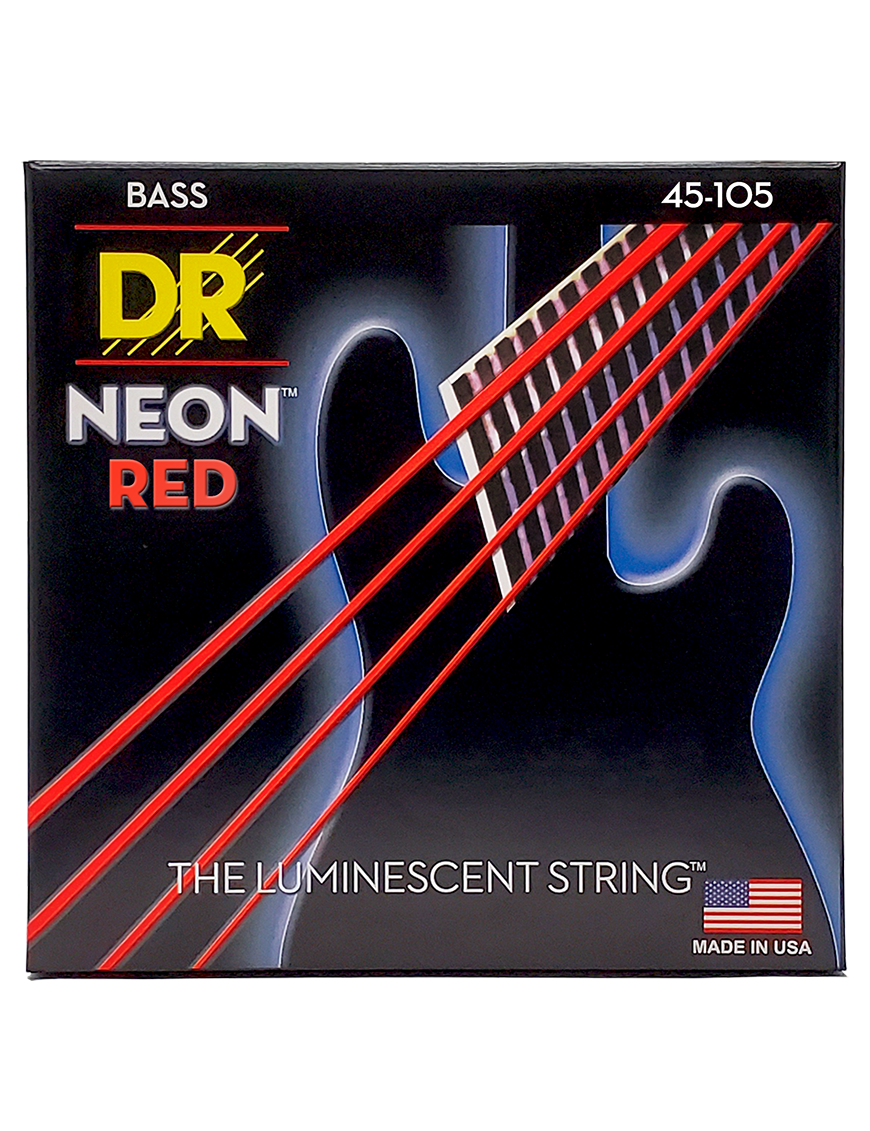 DR HI-DEF NEON™ Red 45-105 Cuerdas Bajo Eléctrico Medium | Rojo