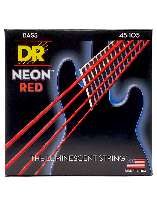 DR HI-DEF NEON™ Red 45-105 Cuerdas Bajo Eléctrico Medium | Rojo DR HI-DEF NEON™ Red 45-105 Cuerdas Bajo Eléctrico Medium | Rojo
