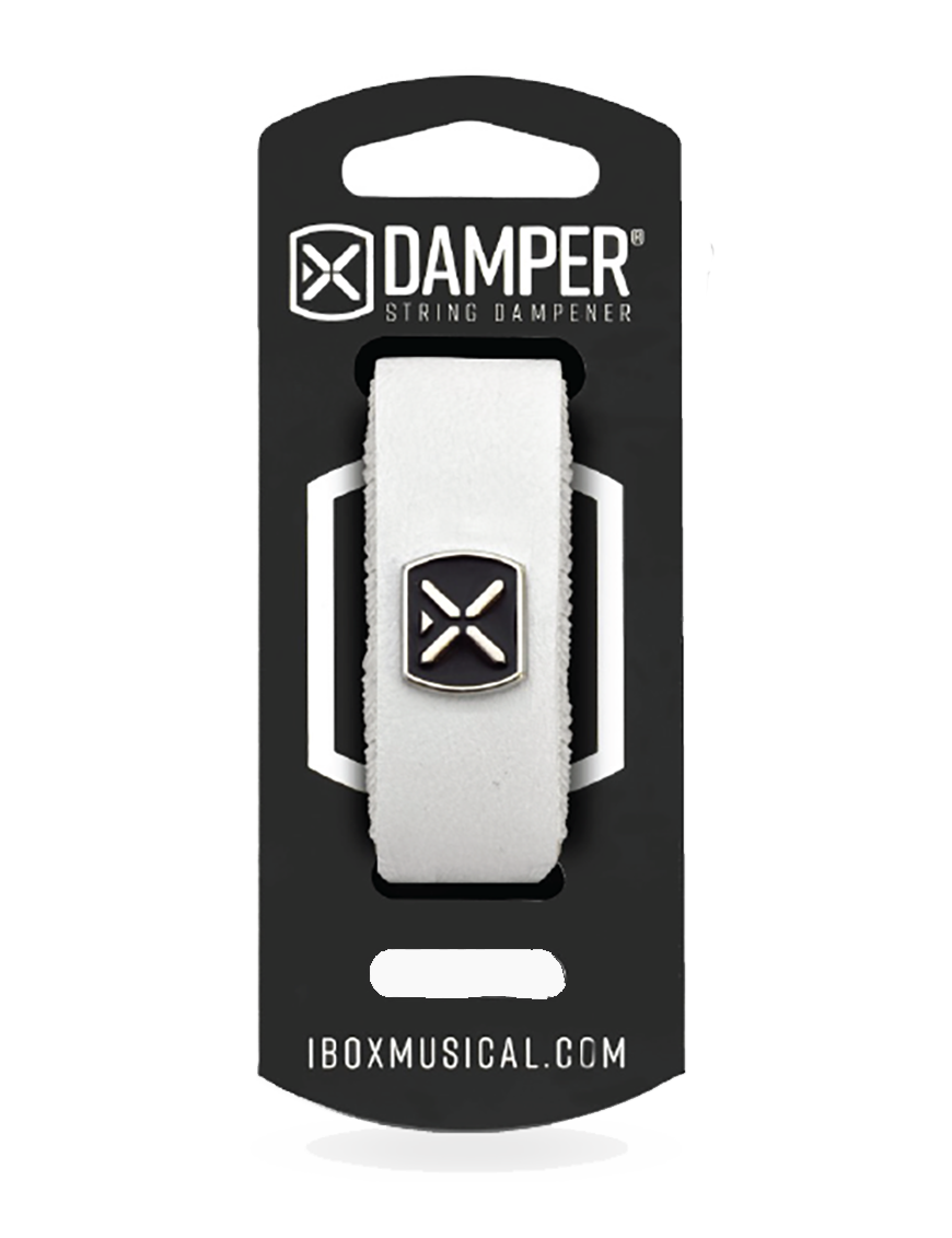 IBOX® DS Large Blanco Damper Fretwrap Cuerdas | Material: Eco Cuero