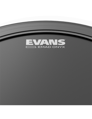 EVANS EMAD Onyx Parche Bombo 22" Negro Frost Poroso | 1-Capa 10-Mil