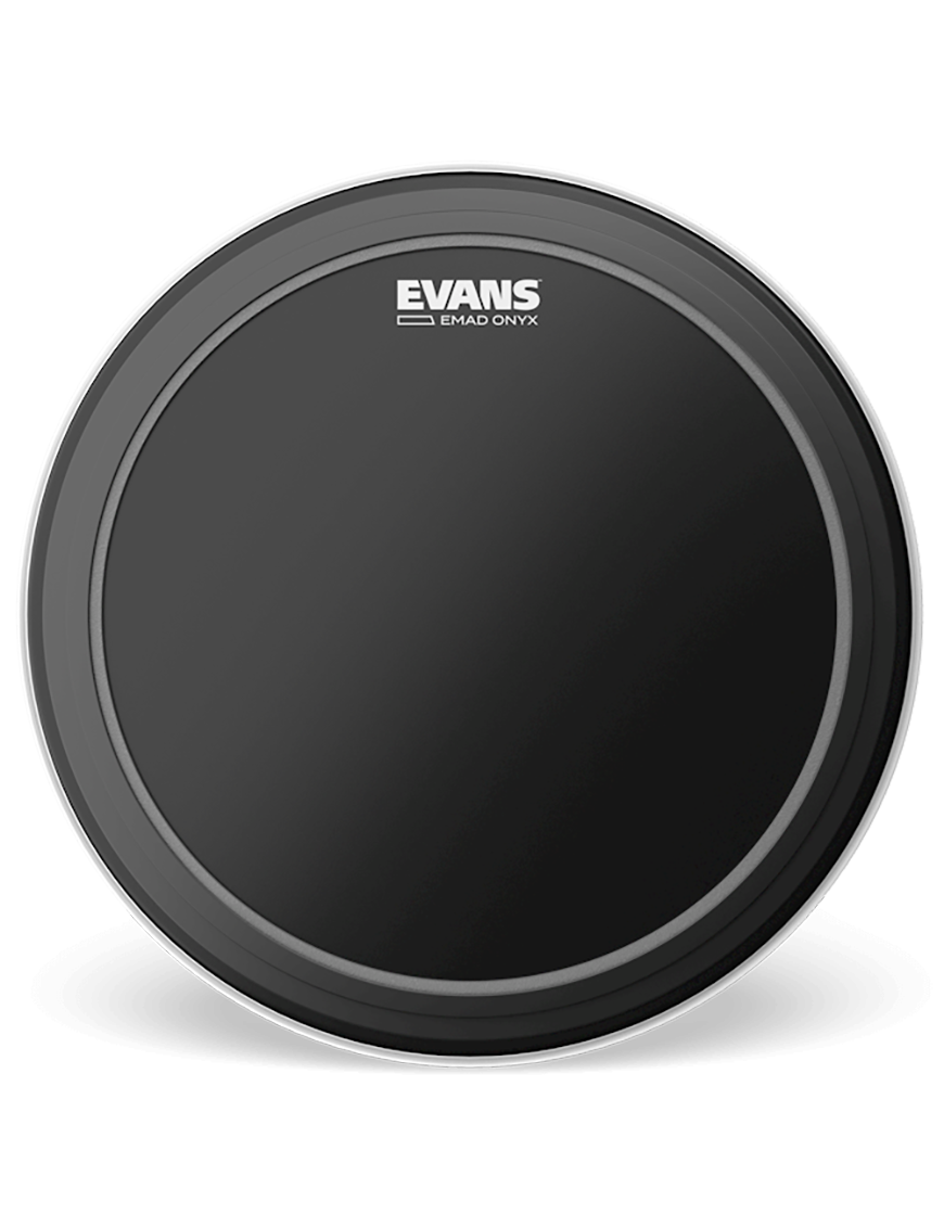 EVANS EMAD Onyx Parche Bombo 22" Negro Frost Poroso | 1-Capa 10-Mil