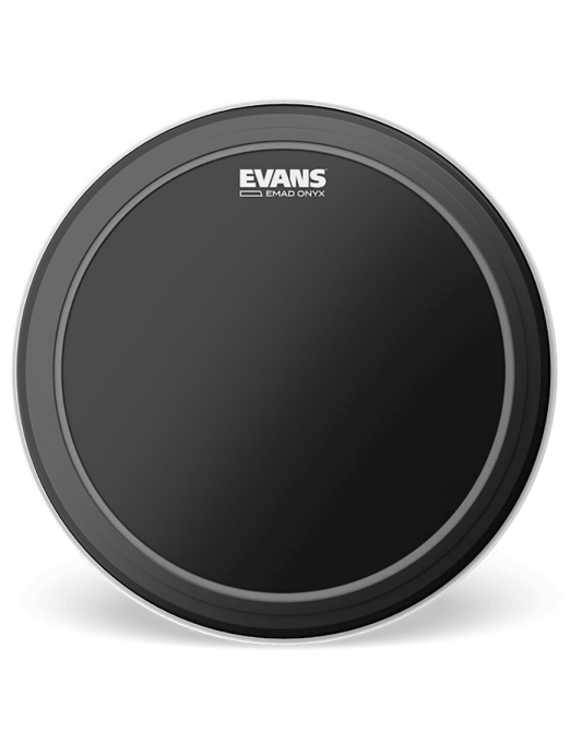 EVANS EMAD Onyx Parche Bombo 22" Negro Frost Poroso | 1-Capa 10-Mil