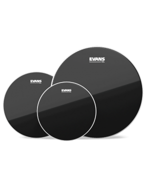 EVANS Black Chrome ETP-CHR-F Parches Negro 2-Capas 7/7.5-Mil Pack Fusion: 10"-12"-14"