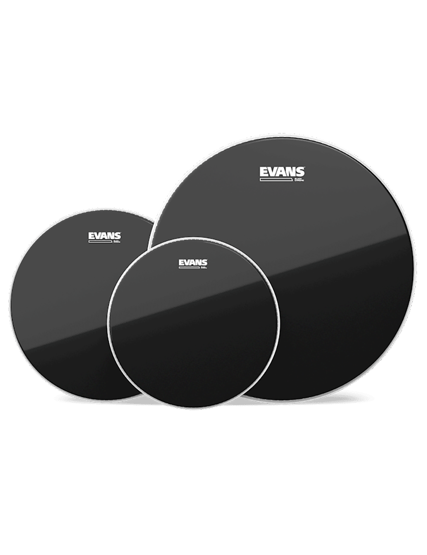 EVANS Black Chrome ETP-CHR-F Parches Negro 2-Capas 7/7.5-Mil Pack Fusion: 10"-12"-14"