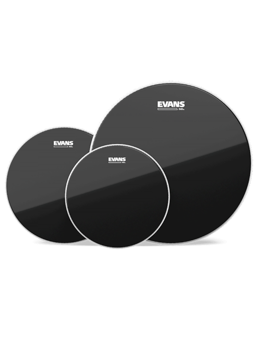 EVANS Black Chrome ETP-CHR-F Parches Negro 2-Capas 7/7.5-Mil Pack Fusion: 10"-12"-14"