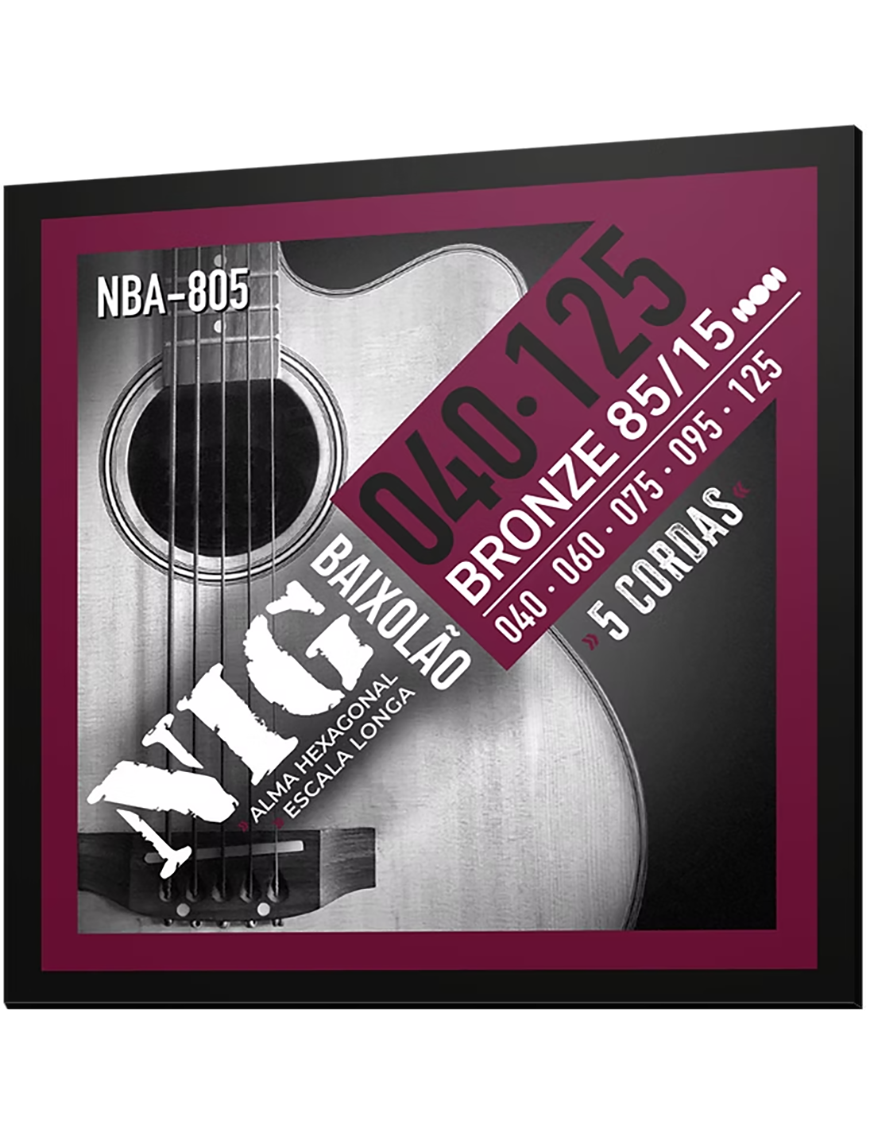 NIG® NBA-805 40-125 Cuerdas Bajo 5 Cuerdas Acústico 85/15 Bronze