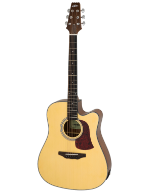 Aria® AD10CE Guitarra Folk Electroacústica Cutaway con Funda | Natural