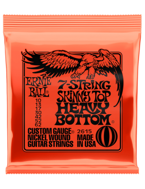 Ernie Ball® 2615 10-62 Slinky® Cuerdas Guitarra Eléctrica 7 Cuerdas Heavy Bottom Nickel