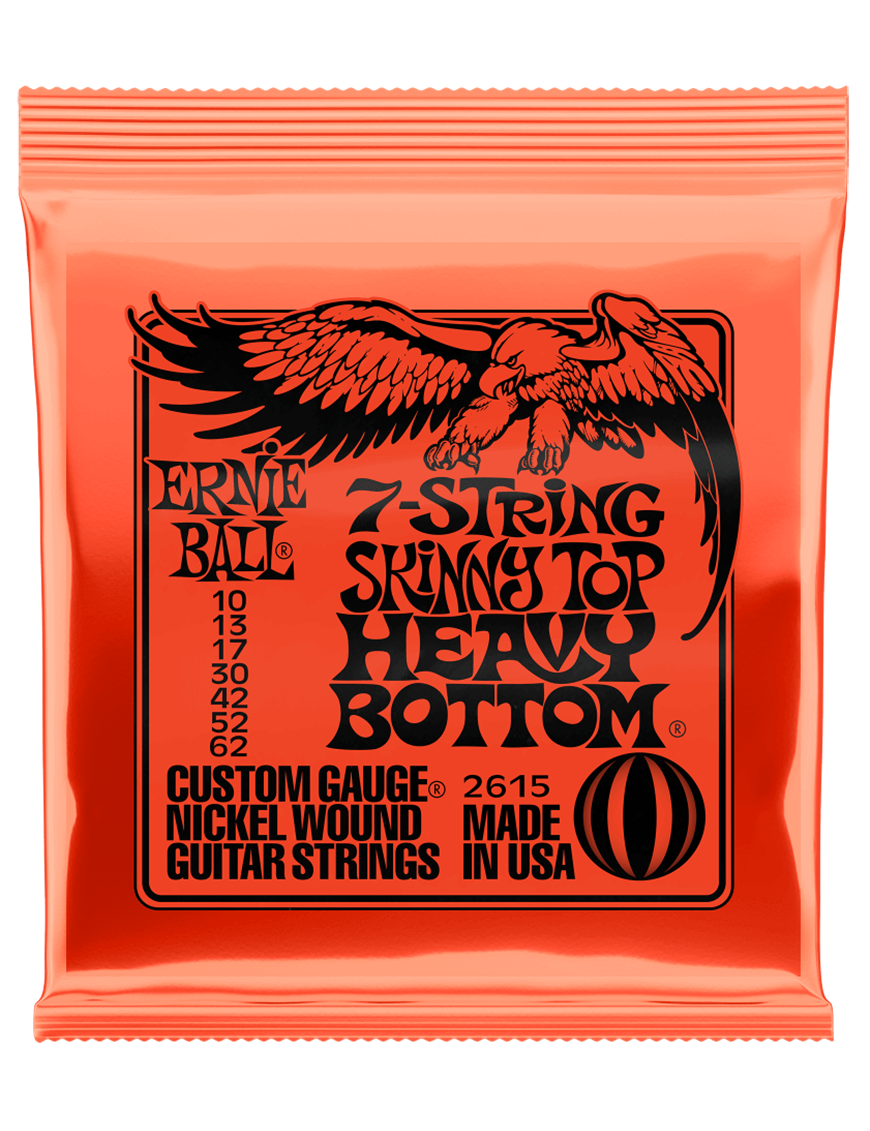 Ernie Ball® 2615 10-62 Slinky® Cuerdas Guitarra Eléctrica 7 Cuerdas Heavy Bottom Nickel