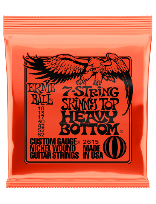 Ernie Ball® 2615 10-62 Slinky® Cuerdas Guitarra Eléctrica 7 Cuerdas Heavy Bottom Nickel