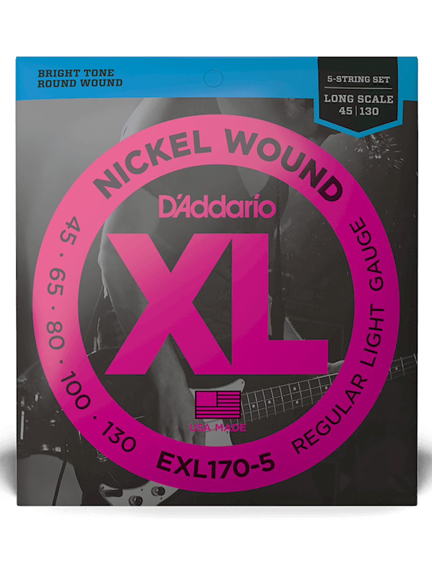 D'Addario EXL170-5 45-130 Cuerdas Bajo Eléctrico 5 Cuerdas Regular Nickel Wound