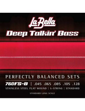 La Bella 760FS-B 45-128 Cuerdas Bajo Eléctrico 5 Cuerdas Deep Talkin' Bass Flatwound