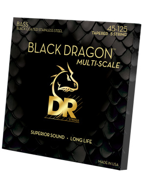 DR BLACK DRAGON™ 45-125 Multi-Escala Cuerdas Bajo Eléctrico 5 Cuerdas Recubiertas